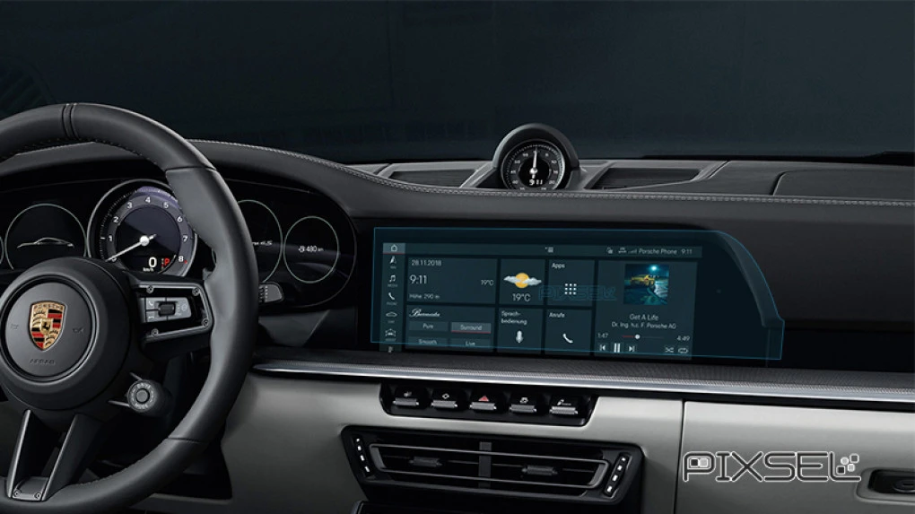 Sticlă hibridă de protecție Pixsel monitor PORSCHE 911 - 13.5“ 2019 - 2024