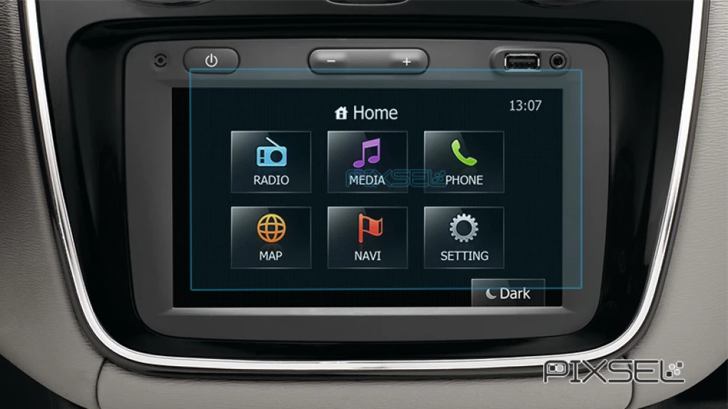 Sticlă hibridă de protecție Pixsel monitor RENAULT DUSTER - 6.9“ 2015 - 2017