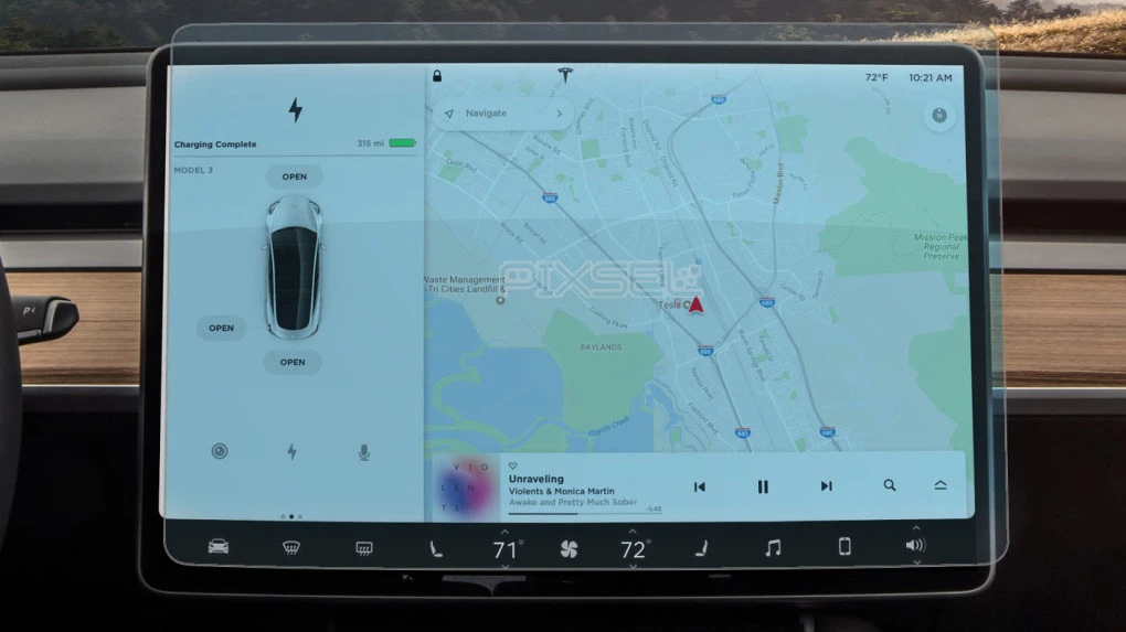 Sticlă hibridă de protecție Pixsel monitor TESLA MODEL 3 - 16.4“ 2017 - 2023