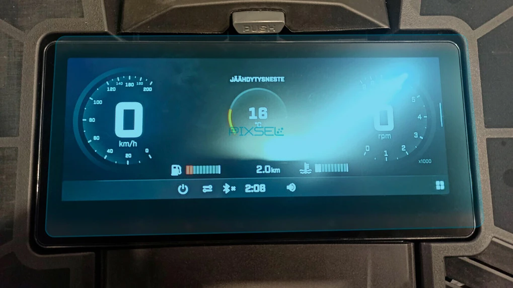 Sticlă hibridă de protecție Pixsel pentru vitezometrul snowmobilului BRP SKI-DOO FREERIDE 2024 + 10.25“