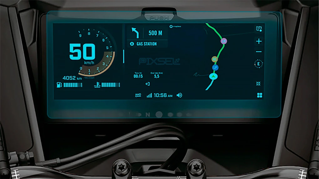 Sticlă hibridă de protecție Pixsel pentru vitezometrul snowmobilului BRP SKI-DOO MXZ 2025 + 10.25“